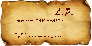 Lautner Pázmán névjegykártya